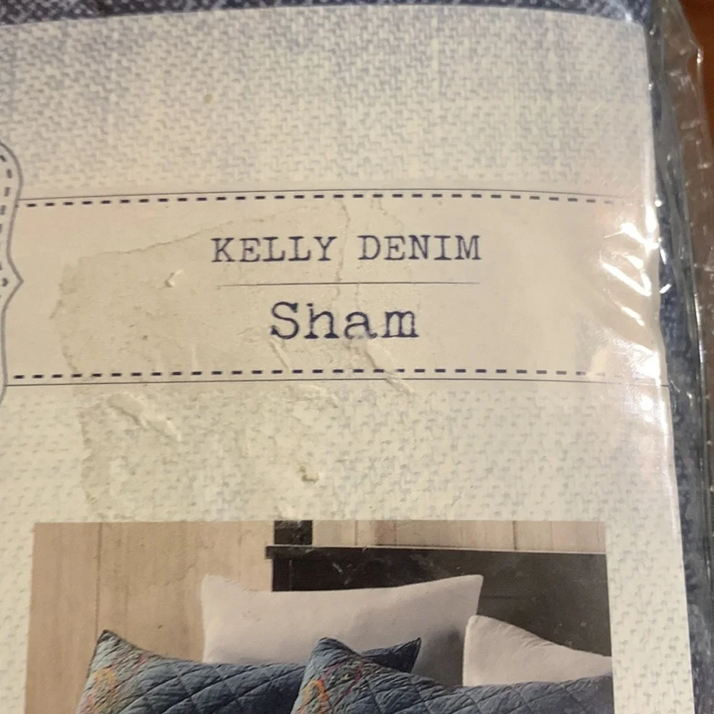 1977 Dry Goods- Embroidered Denim Sham-Standard Size